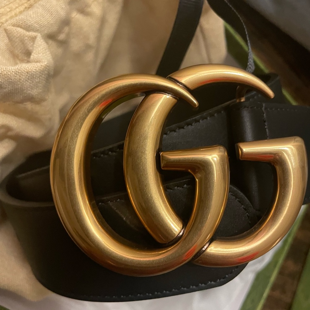 2015 re-edition wide leather Gucci belt